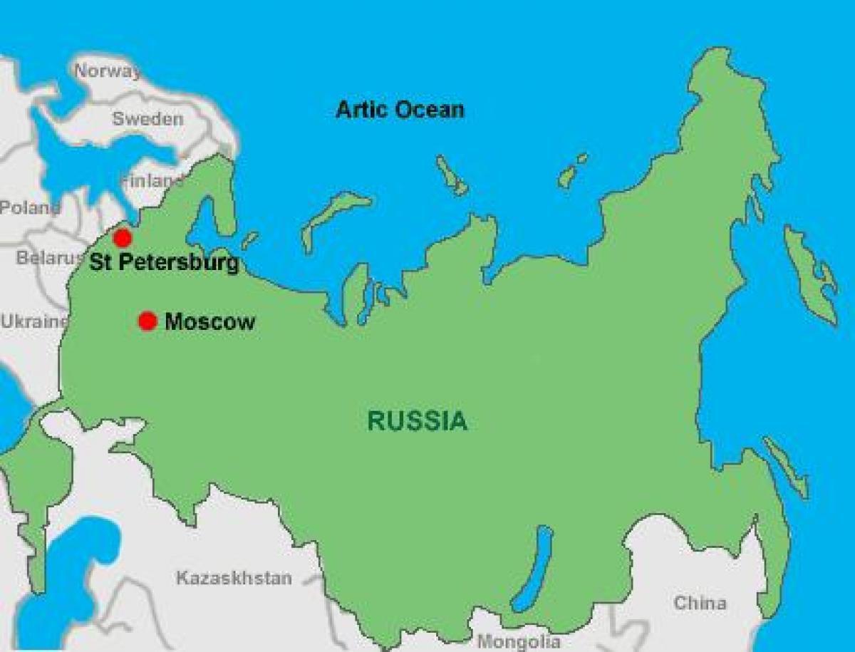 Moscou et saint-Pétersbourg carte