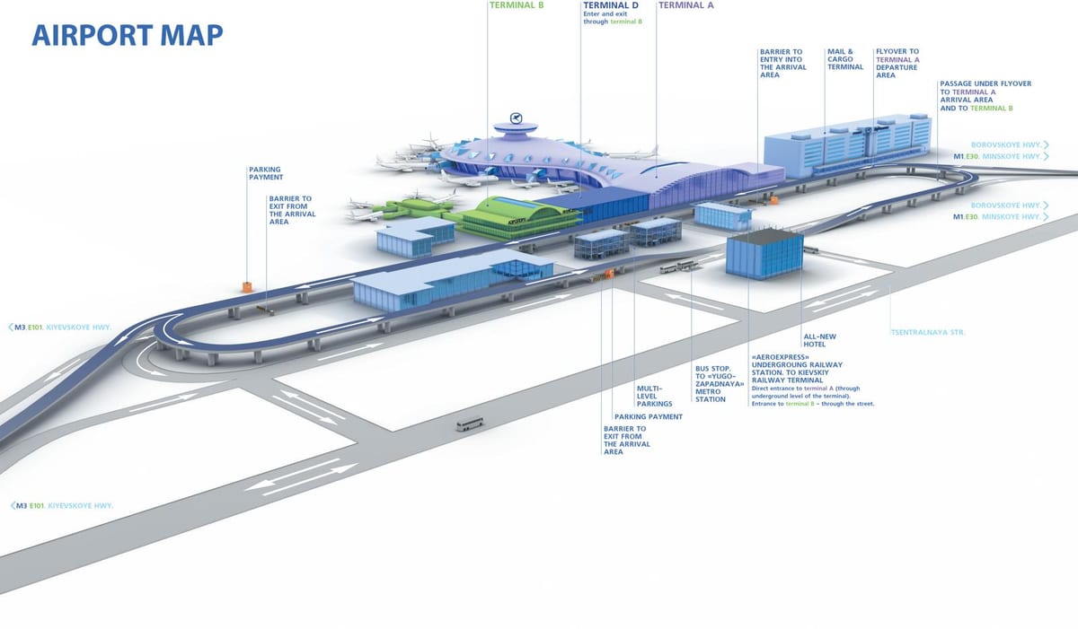 carte de l'aéroport de Vnukovo