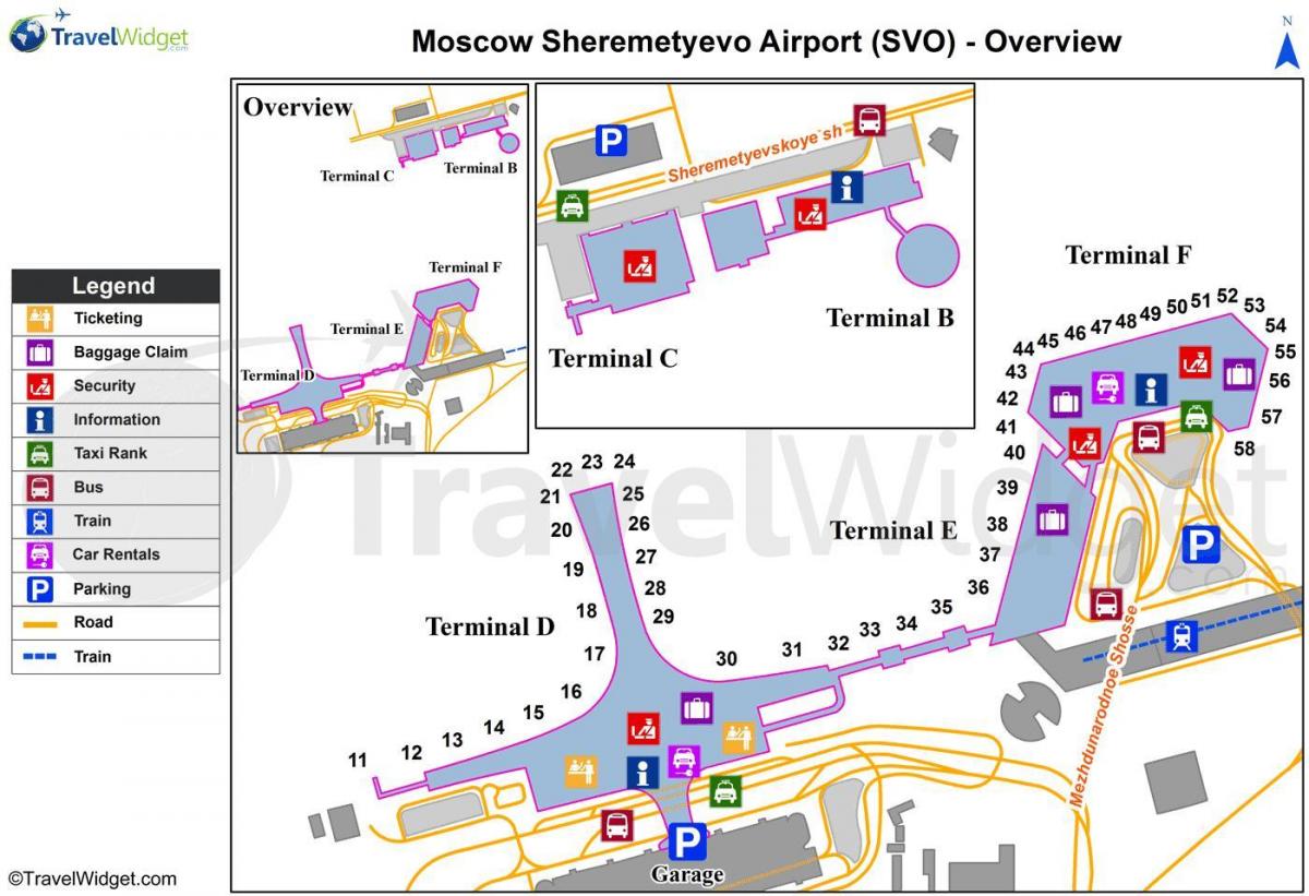 Moscou Sheremetyevo airport carte