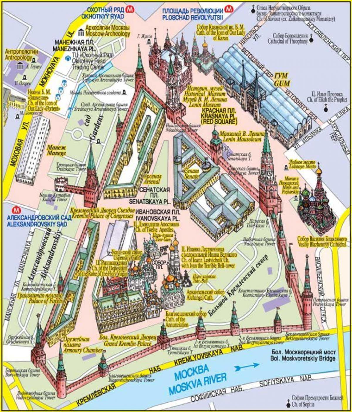 La Place rouge à Moscou carte