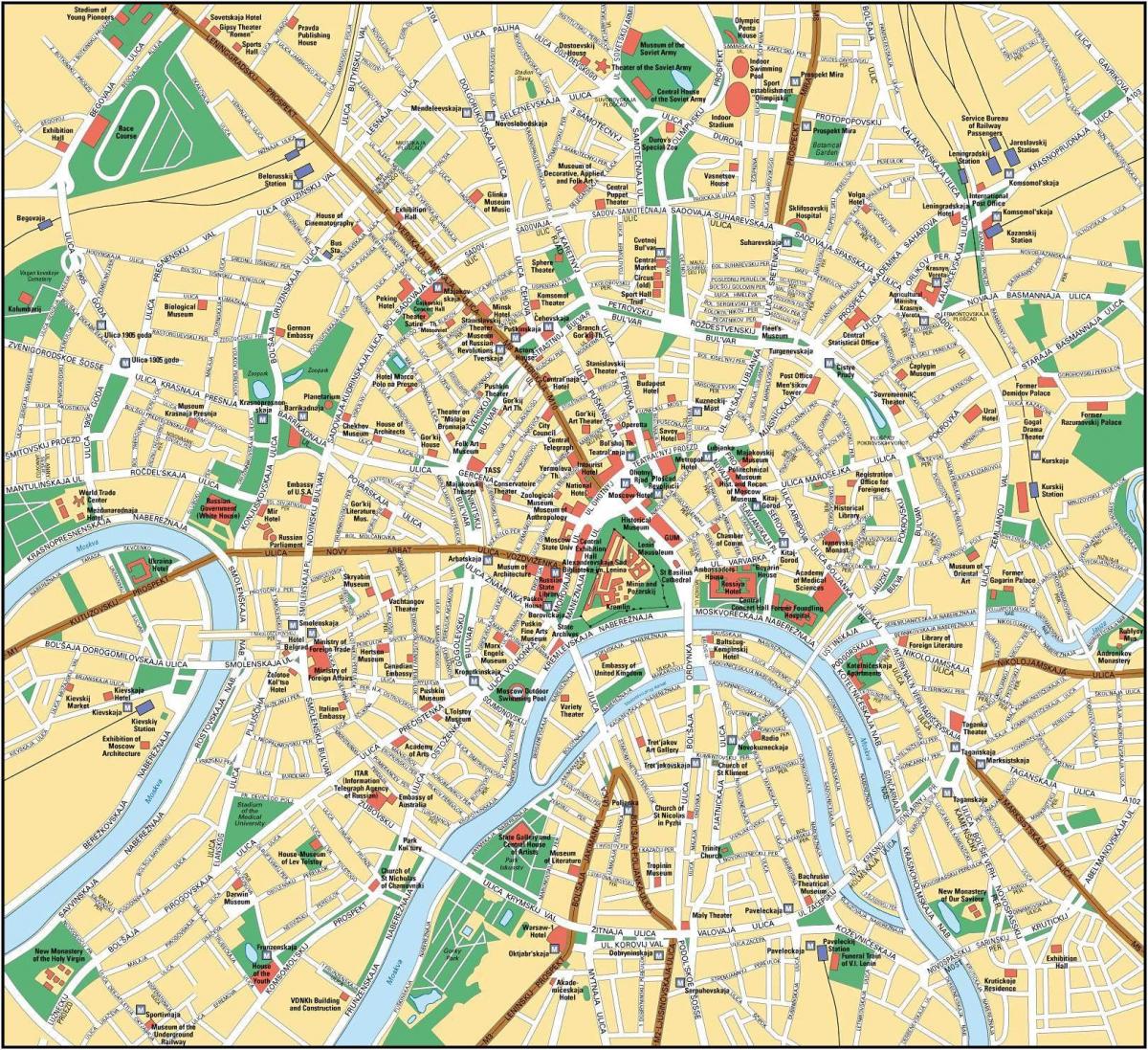 la carte de Moscou en anglais