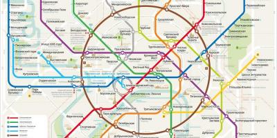 Carte du métro de Moscou en anglais et en russe