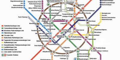 Le métro de moscou de la carte en anglais