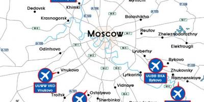 La carte des aéroports de Moscou
