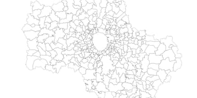 Moskva municipalités de la carte