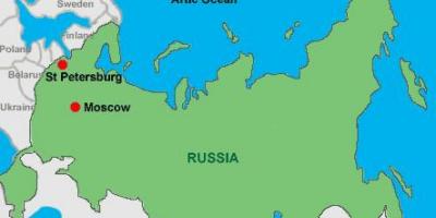 Moscou et saint-Pétersbourg carte